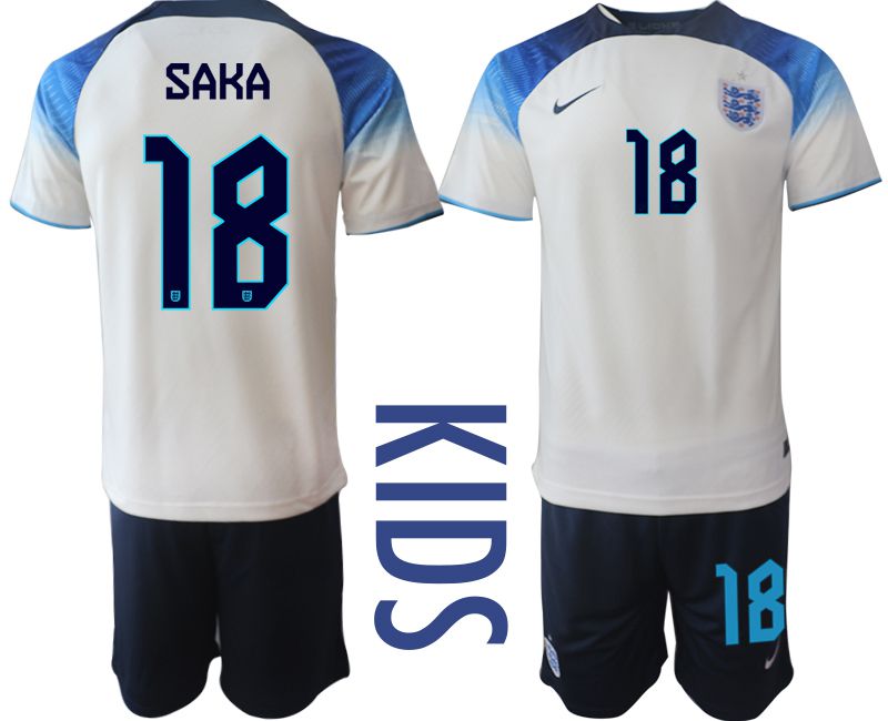 Youth 2022 World Cup National Team England home white #18 Soccer Jersey->youth soccer jersey->Youth Jersey